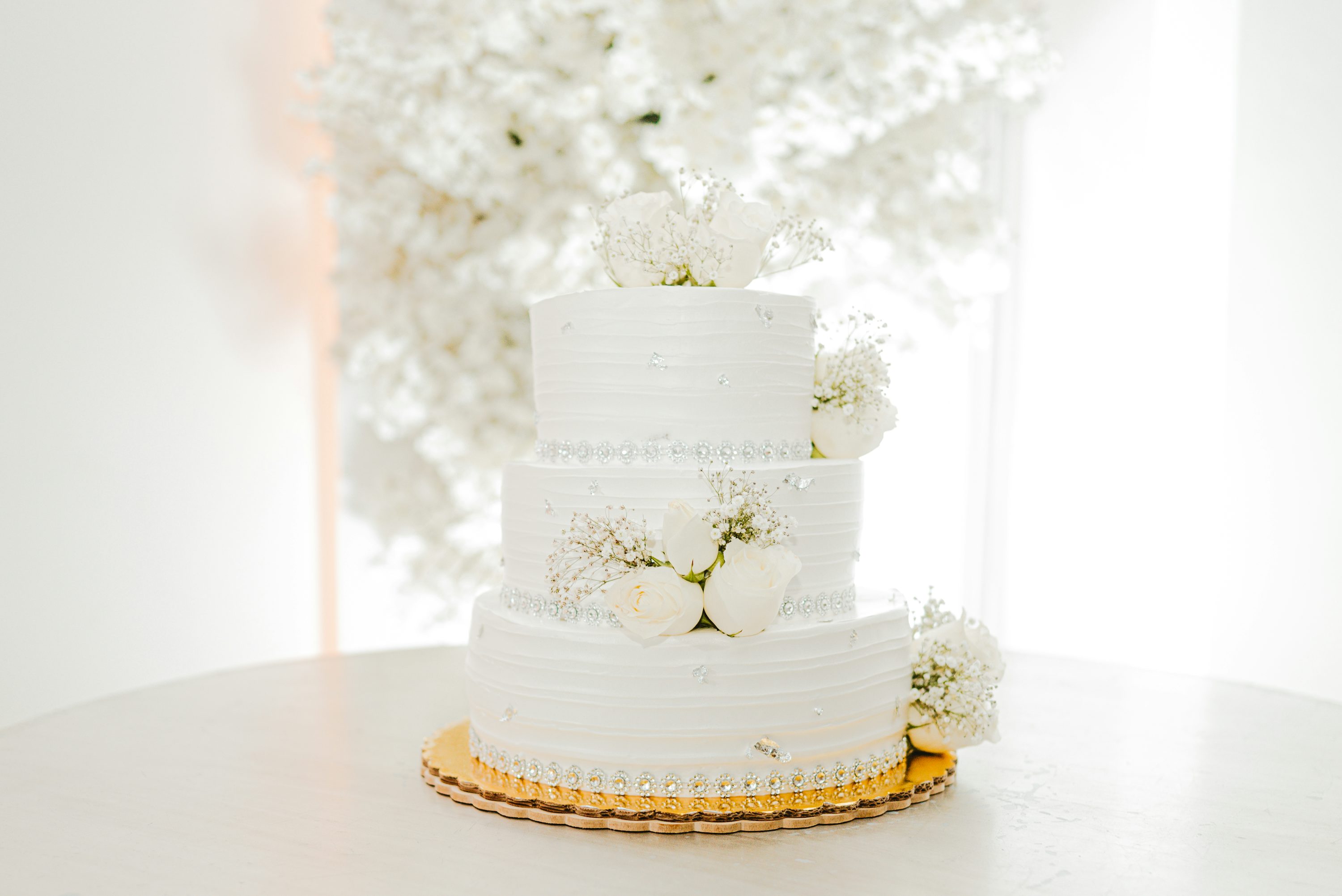 Illustrative white wedding cake